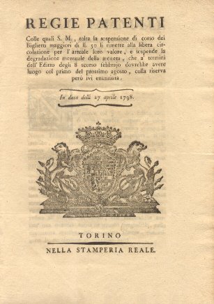 Regie Patenti riguardo il corso dei Biglietti Maggiori di LL. … | Immagine Gallery 1