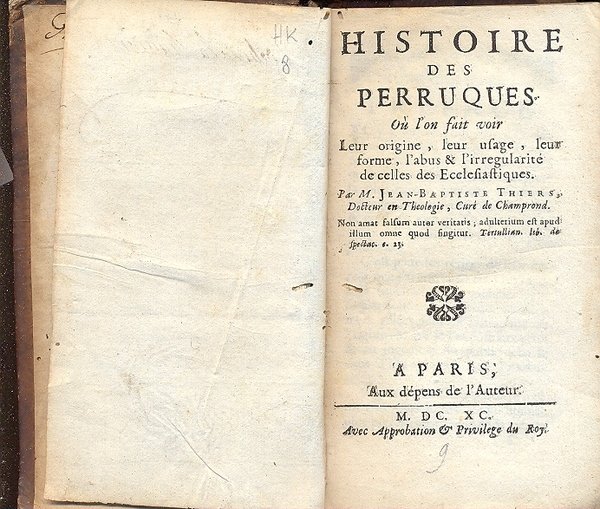 Histoire des Perruques ou l'on fait voir. Leur origine, leur …