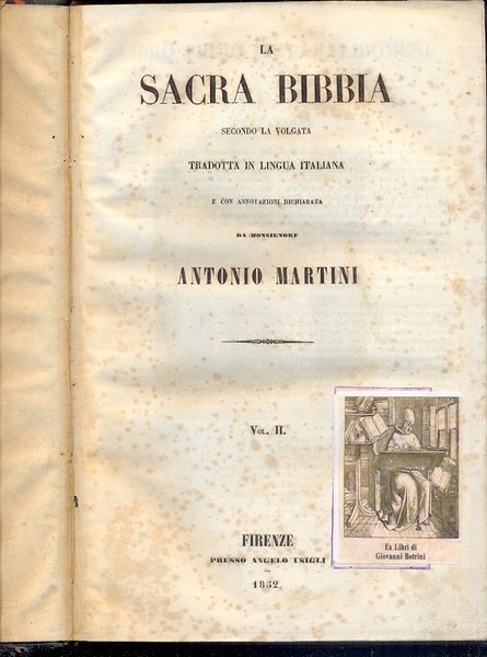 La Sacra Bibbia secondo la volgata. Tradotta in lingua italiana.