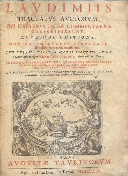 De Laudimiis tractatus auctorum, qui hactenus in ea commentarios conscripservunt, …