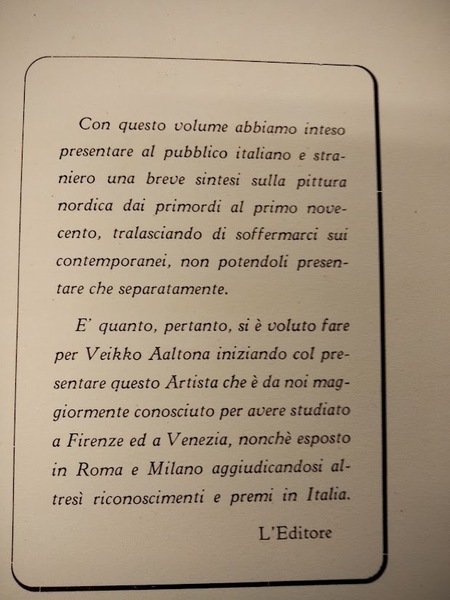 Aaltona Veikko e la pittura nordica. A cura di Aurelio …