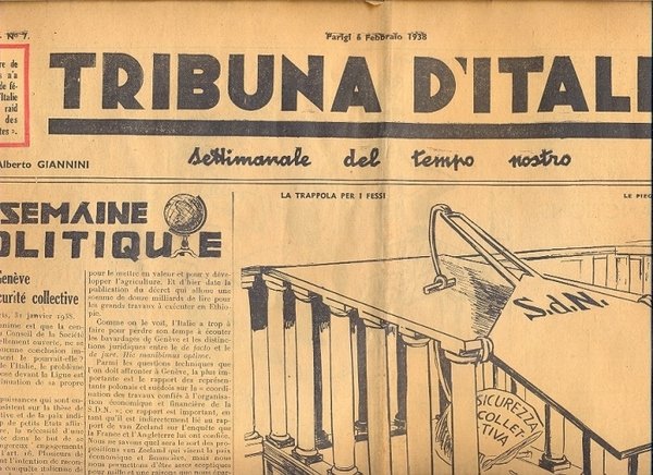 Tribuna d'Italia, settimanale del tempo nostro. Giornale politico diretto da …