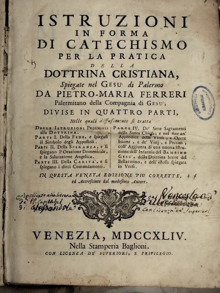 Istruzioni in forma di Catechismo per la pratica della Dottrina …