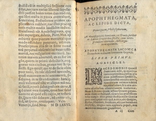 Apophthegmatum ex Optimis Utrisque Lingae Scriptoribus. Libri IIX. Paulli Manutii …