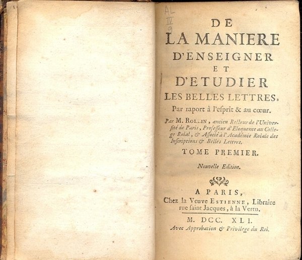 De la maniere d'enseigner et d'etudier les belles lettres, par …