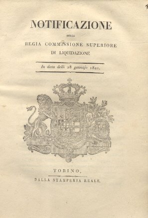Notificazione della regia commissione superiore di liquidazione, circa l'approvazione definitiva …