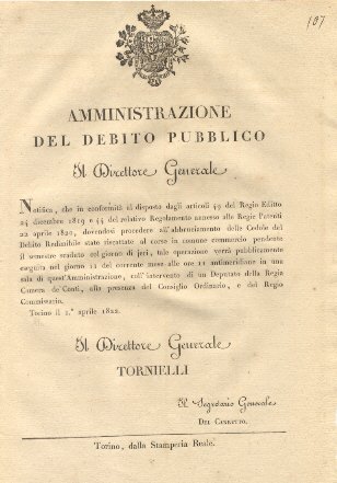 Circolare del Direttore Generale dell'amministrazione del debito pubblico con la …