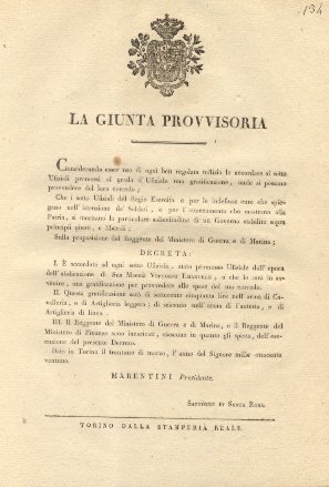 Decreto della Giunta Provvisoria col quale accorda ad ogni sotto …