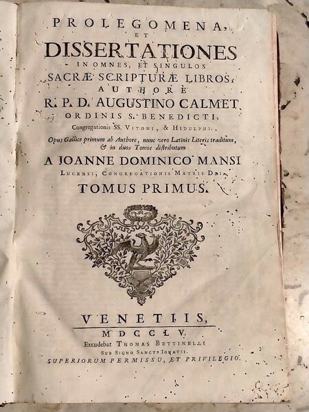 Prolegomena, et Dissertationes in Omnes, et Singulos Sacrae Scripturae Libros. …