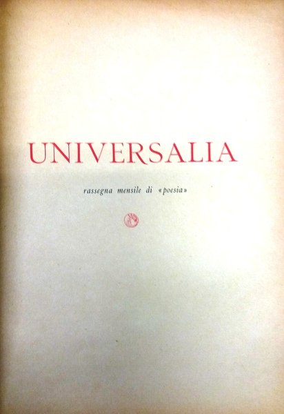 Universitalia. Rivista mensile di poesia.
