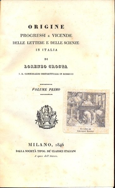 Origine, progressi e vicende delle lettere e delle scienze in …