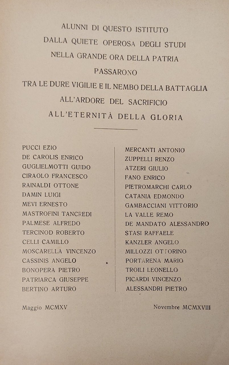Agli Alunni morti per la Patria. | Immagine principale