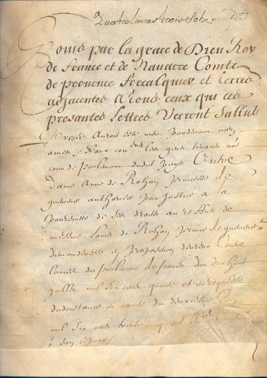 Atto notarile relativo al trasferimento del marchesato della provenza alla …