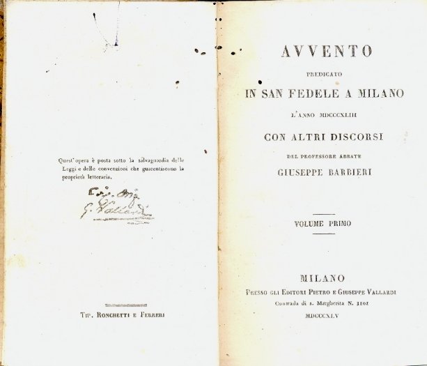 Avvento predicato in San Fedele a Milano l'anno 1843 con …