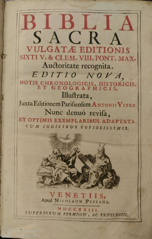 Biblia Sacra. Vulgatae editonis Sixti V et Clementis VIII Pontif. …