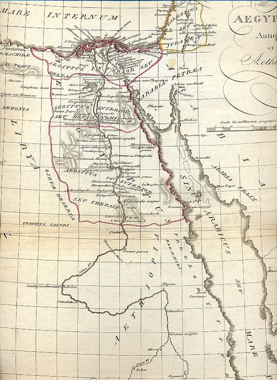 Carta geografica - Aegyptus antiqua et Aethiopia.