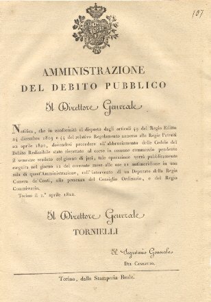 Circolare del Direttore Generale dell'amministrazione del debito pubblico con la …