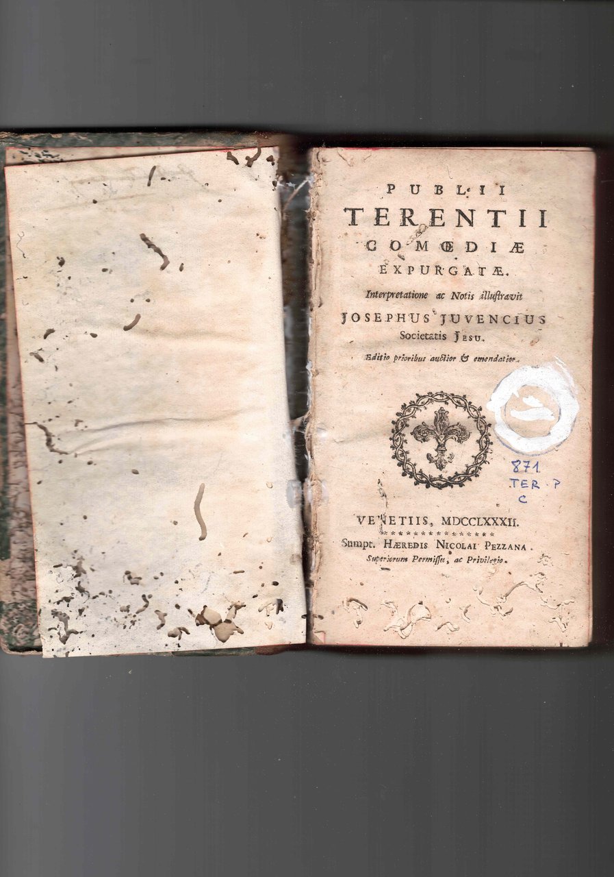 Comoediae expurgatae. Interpretatione ac notis illustravit Josephus Juvencius. | Immagine principale