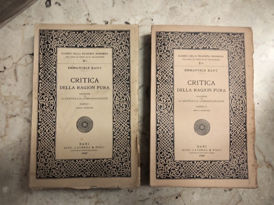 Critica della ragion pura. Tradotta da G. Gentile e G. …