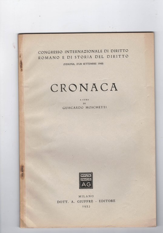 Cronaca ( Congresso internazionale di diritto romano e di storia …