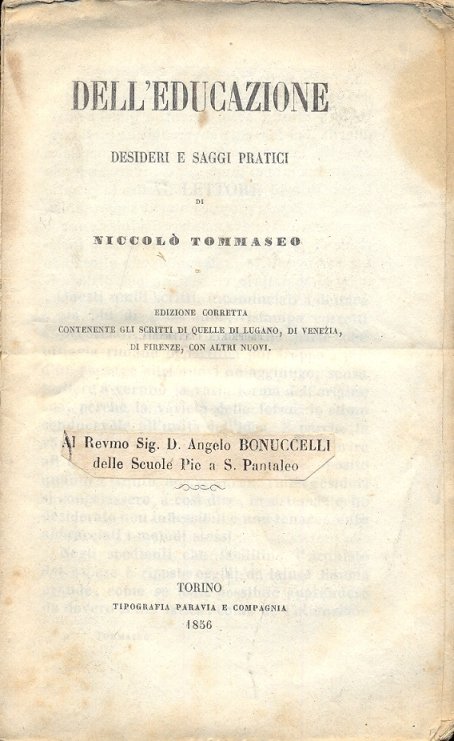 Dell'educazione. Desideri e saggi pratici.