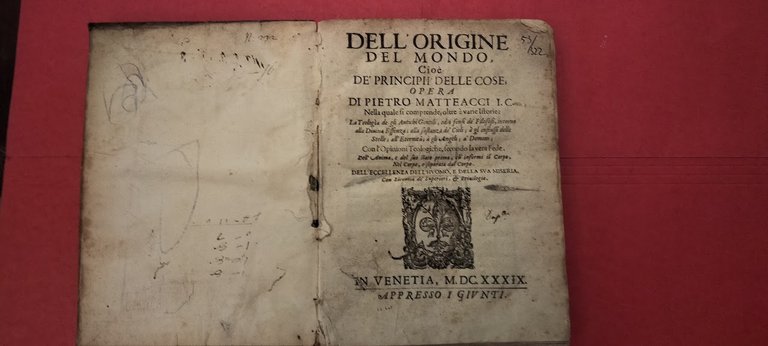 Dell'origine del Mondo, cioè de' principii delle cose. Nella quale …