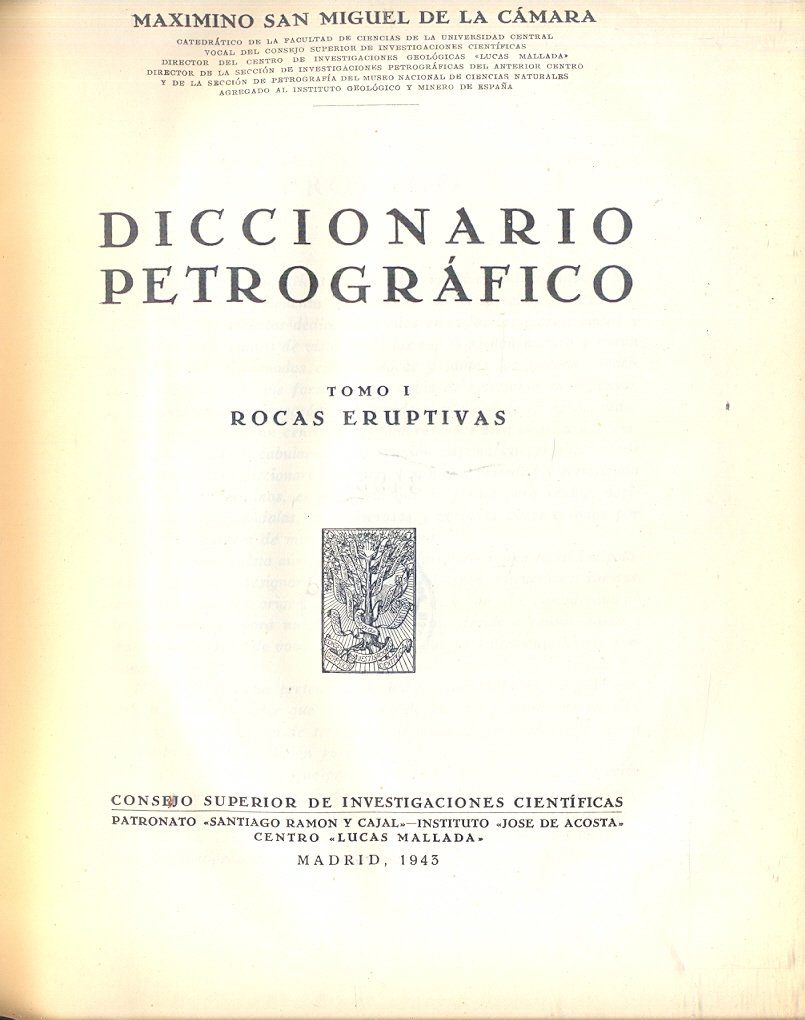 Diccionario Petrografico. Rocas eruptivas. La composicion quimica y las clasificaciones …