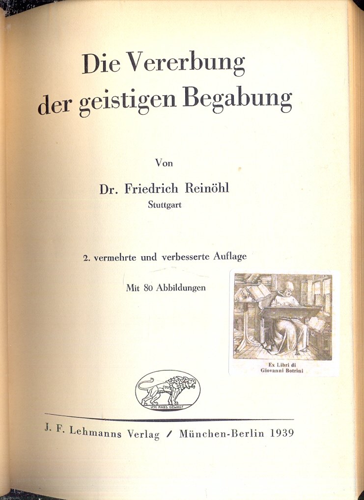 Die Vererbung der geistigen Begabung.