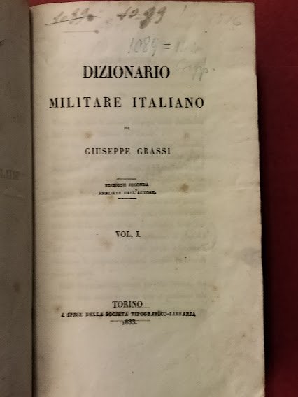 Dizionario militare italiano.