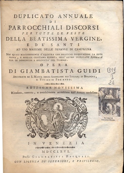 Duplicato annuale di Parrochiali Discorsi per tutte le feste della …