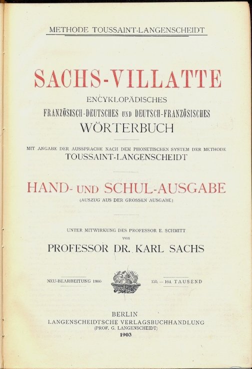 Encyklopadisches franzosisch-deutsches und deutsch-franzosisches worterbuch. Mit angabe der aussprache nach …