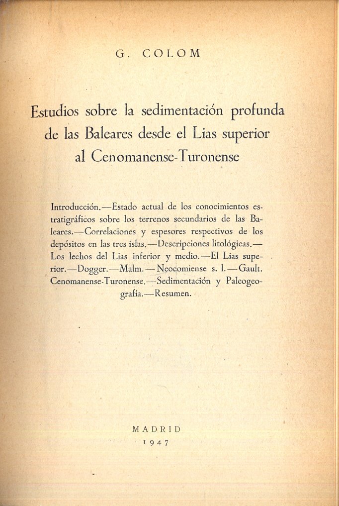 Estudios sobre la sedimentacion profunda de las Baleares desde el …