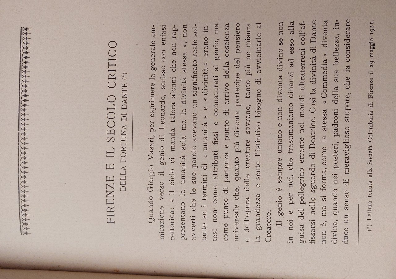 Firenze e il secolo critico della fortuna di Dante. | Immagine principale