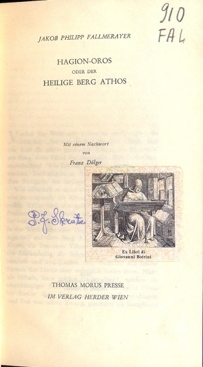 Hagion-oros . Oder der. Heilige Berg Athos.