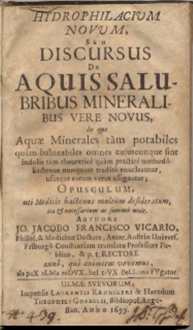 Hydrophilacium novum, seu discusus de aquissalubribus mineralibus vere novus in …