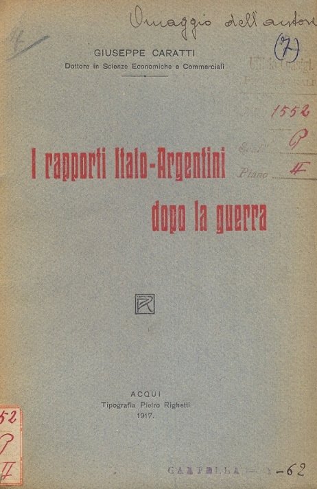 I rapporti italo - argentini dopo la guerra.