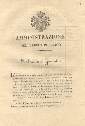 Il Direttore Generale dell'Amministrazione del debito pubblico notifica il seguente …