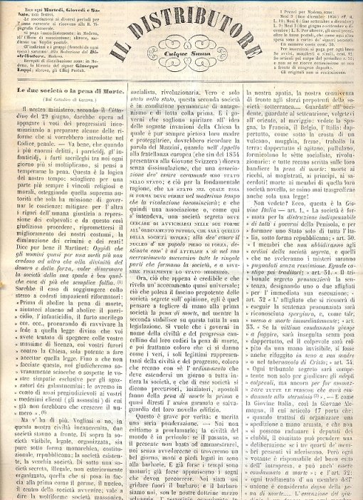 Il Distributore. Cuique suum. Giornale modenese che usciva ogni martedi, …