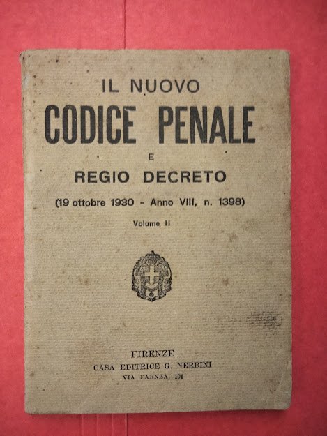 Il nuovo codice penale e regio decreto (19 ottobre 1930 …