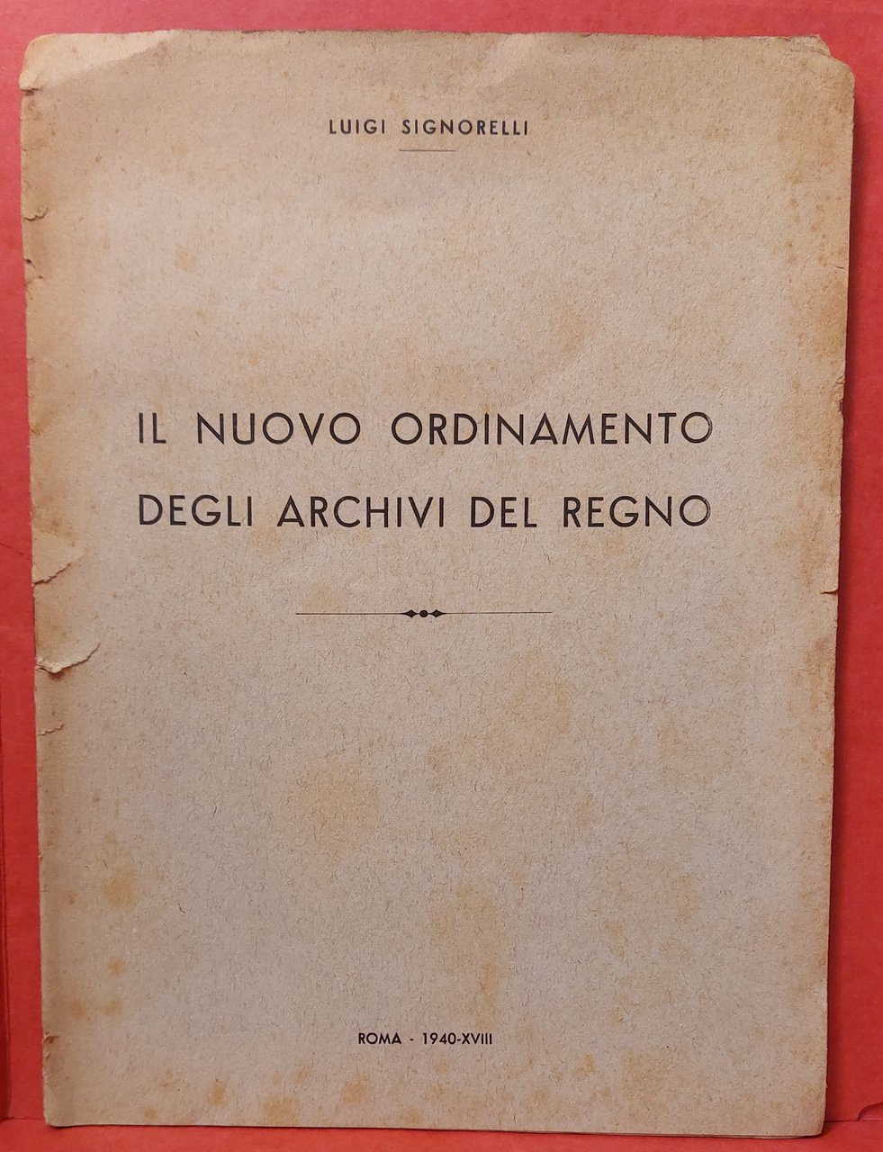 Il Nuovo Ordinamento degli archivi del Regno.