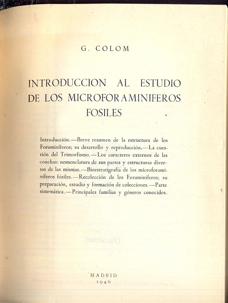 Introduccion al estudio de los microforaminiferos fosiles.