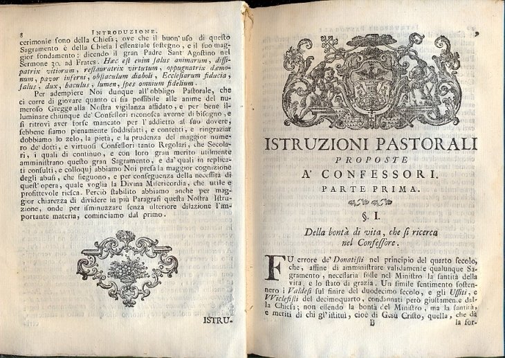 Istruzioni pastorali . Colla spiegazione de' casi riservati. Coll'aggiunta del …