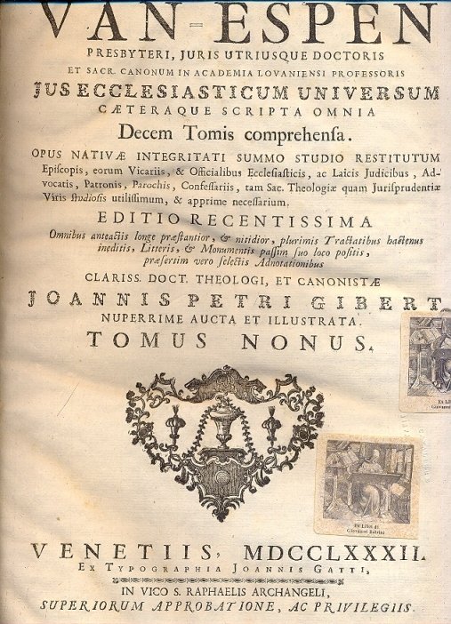 Jus Ecclesiasticum Universum caeteraque scripta omnia decem tomis comprehensa. Opus …