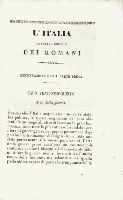 L'Italia avanti il dominio dei Romani. Tomo secondo.