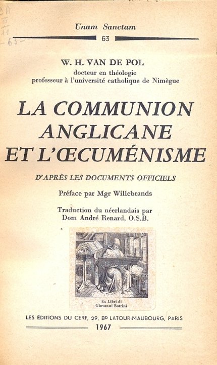 La Communion Anglicane et l'Oecumènisme d'après les documents officials.