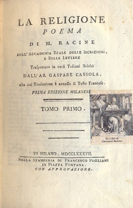 La religione. Poema trasportato in versi toscani sciolti da Gaspare …