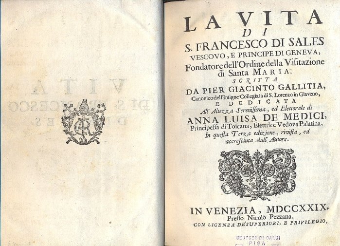 La vita di S. Francesco di Sales, Vescovo e Principe …