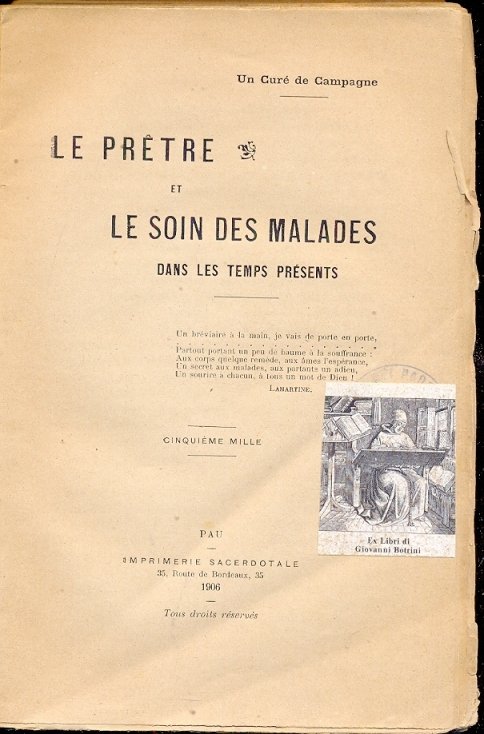 Le Pretre et le soin des malades dans les temps …