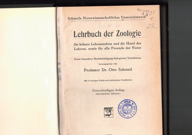 Lehrbuch der Zoologie für höhere Lehranstalten und die Hand des …