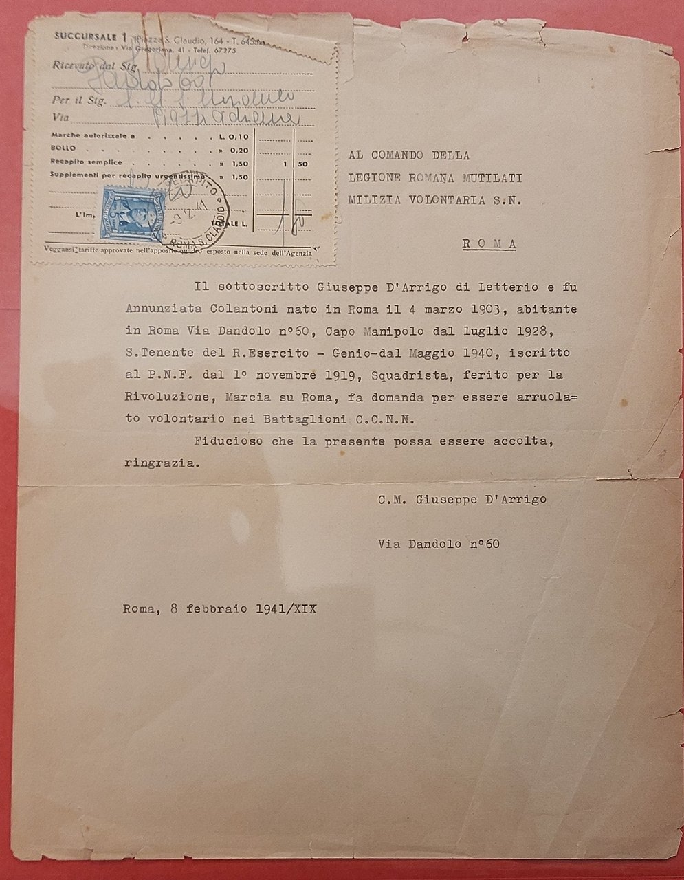 Lettere riguardo all'Arruolamento Volontario nelle Camicie Nere. | Immagine principale